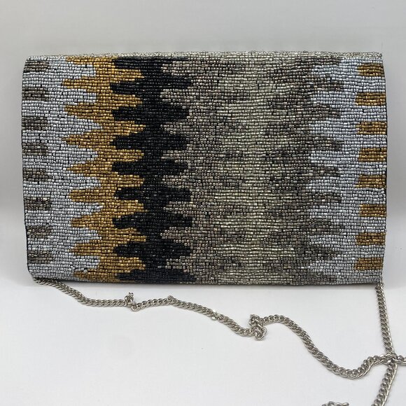 James Ascher (?) Hand Beaded Gold Luna Bag NWT - Picture 4 of 5